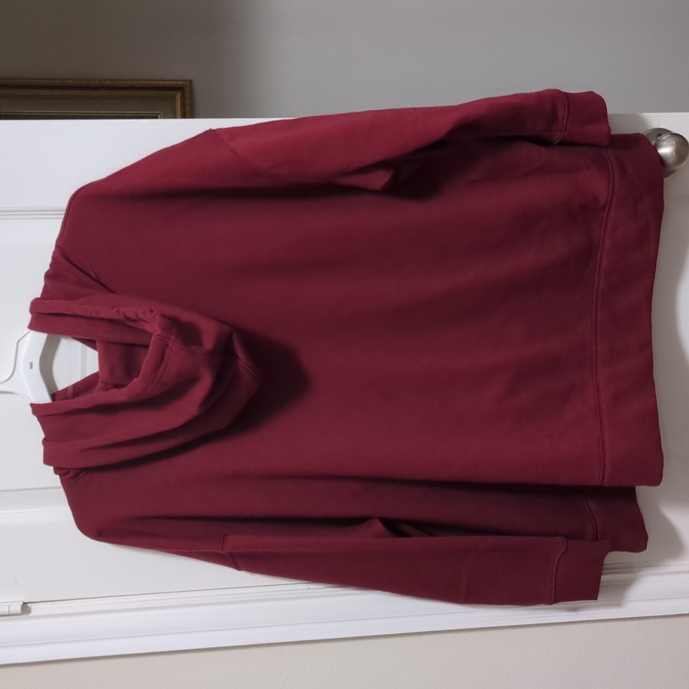 Burgandy Fleece Pullover Hoodie - Picture 3 of 3